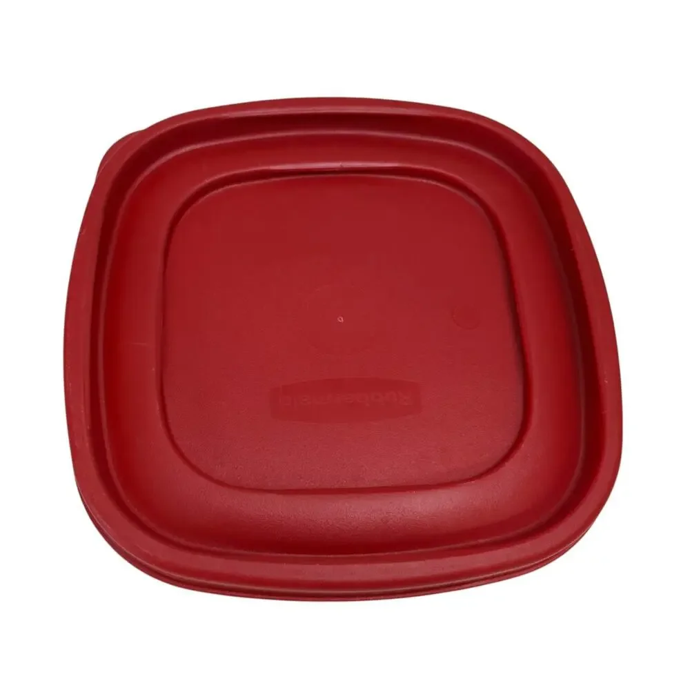 Lot Of 6 Rubbermaid Tops #7J64 ~Lids Only~ Red Stackable 6.5” x 6.5” - Square